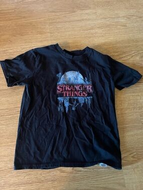 Stranger Things Black Graphic Tee for Kids